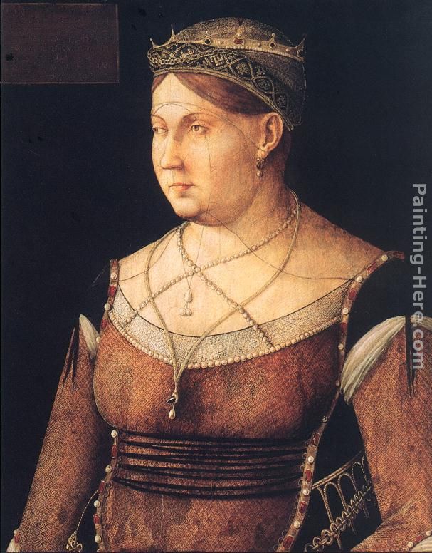 Portrait of Catharina Cornaro, Queen of Cyprus painting - Gentile Bellini Portrait of Catharina Cornaro, Queen of Cyprus art painting